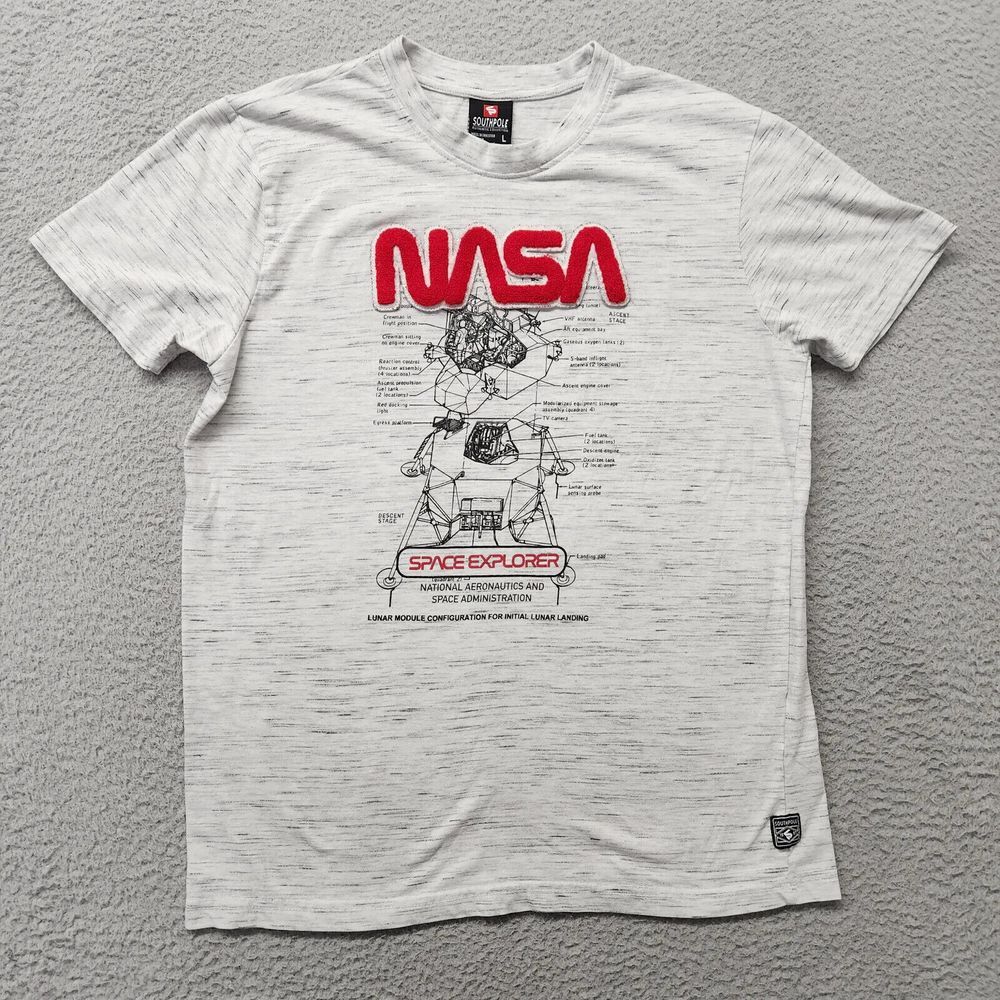 Southpole Shirt Mens Large Gray Logo NASA Embroidered Space Explorer Aeronautics